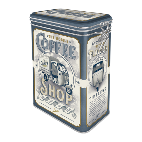 nostalgic-art-ape-coffee-shop-scatola-in-latta-con-coperchio-clip-7-5x11x17-5-cm image 1