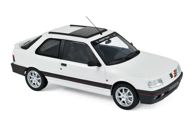 norev-peugeot-309-gti-1990-modellino-auto-1-18-bianco-pts-deco-100-pcs image 1