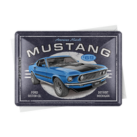 nostalgic-art-ford-mustang-1969-mach-1-blue-metal-card-10x14-cm image 2