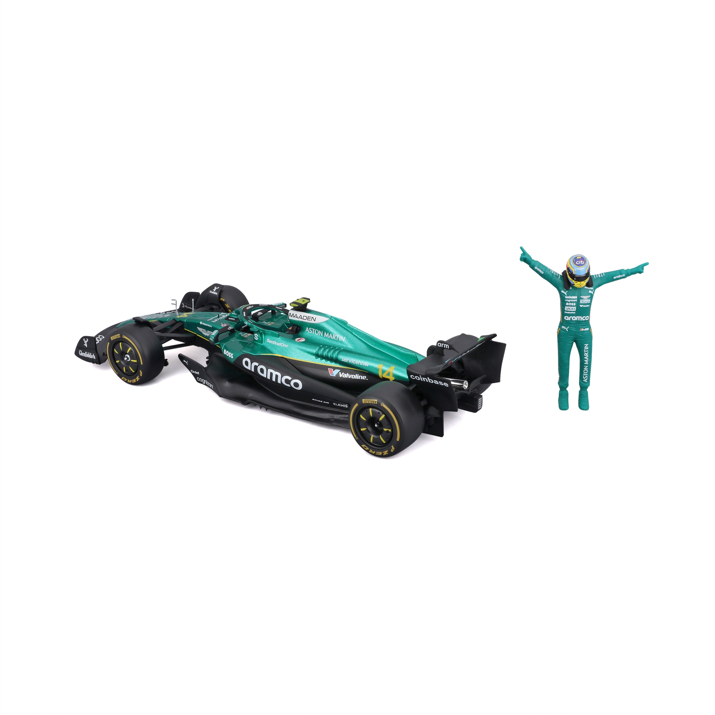 bburago-aston-martin-amr25-14-alonso-con-pilota-1-24-modellino-f1 image 5