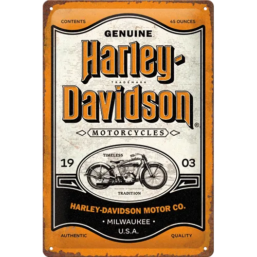 nostalgic-art-harley-davidson-genuine-motorcycles-milwaukee-targa-metallo-20x30- image 1