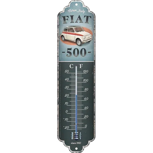 nostalgic-art-fiat-500-turin-italy-termometro-in-metallo-6-5x28-cm image 1