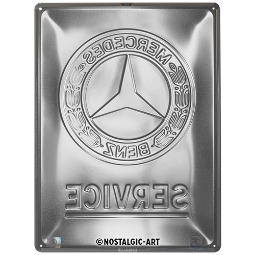 nostalgic-art-mercedes-benz-service-emblem-blue-targa-metallo-30x40-cm image 3