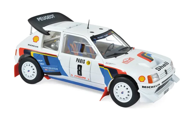 norev-peugeot-205-t16-1986-rallye-monte-carlo-n-8-saby-fauchille-modellino-auto- image 1