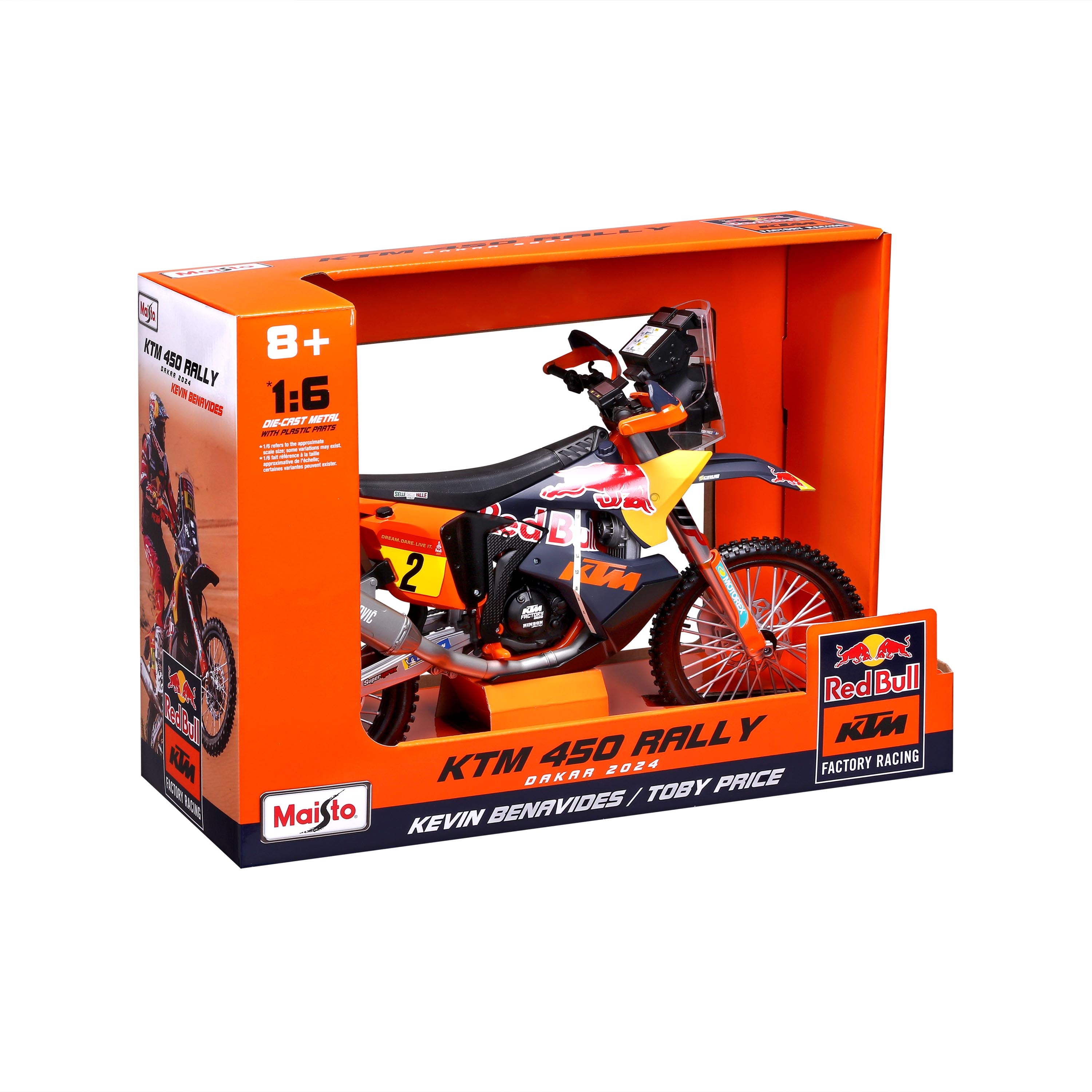 maisto-red-bull-ktm-450-rally-dakar-2024-1-6-modellino-moto image 3