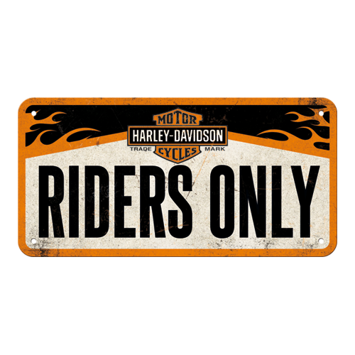 nostalgic-art-harley-davidson-riders-only-targa-in-metallo-da-appendere-10x20-cm image 3
