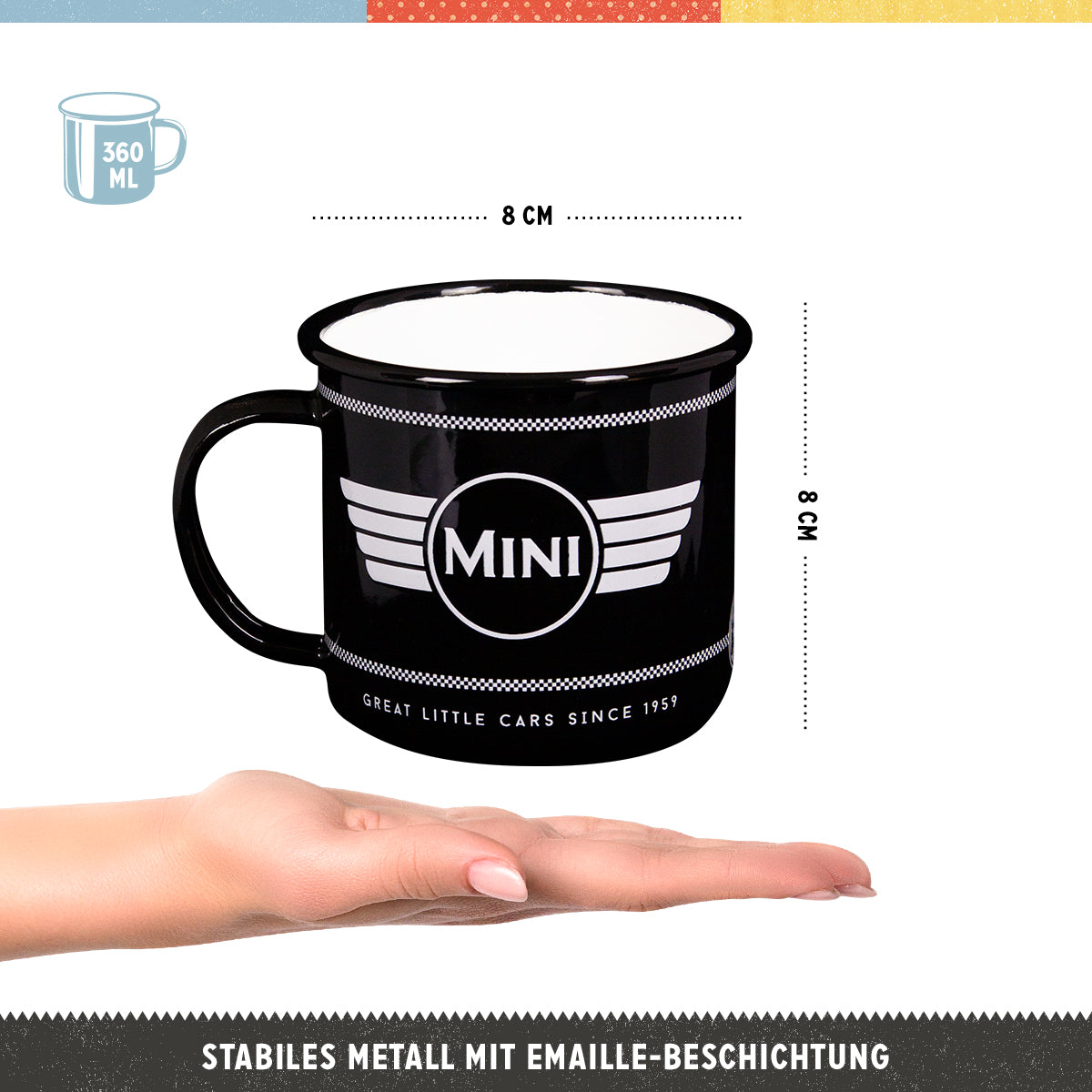 nostalgic-art-mini-logo-black-tazza-smaltata-360-ml-8x8-cm image 2