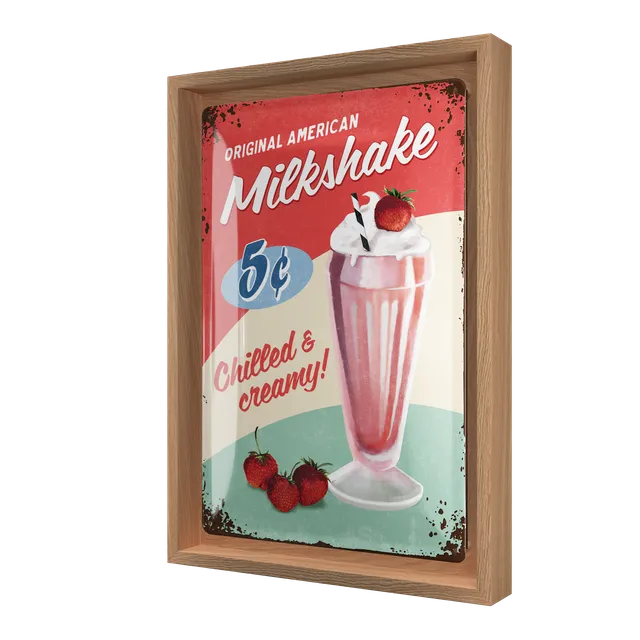 nostalgic-art-milkshake-n-frame-m-edition-quadro-con-cornice-legno-24x33-5-cm image 1