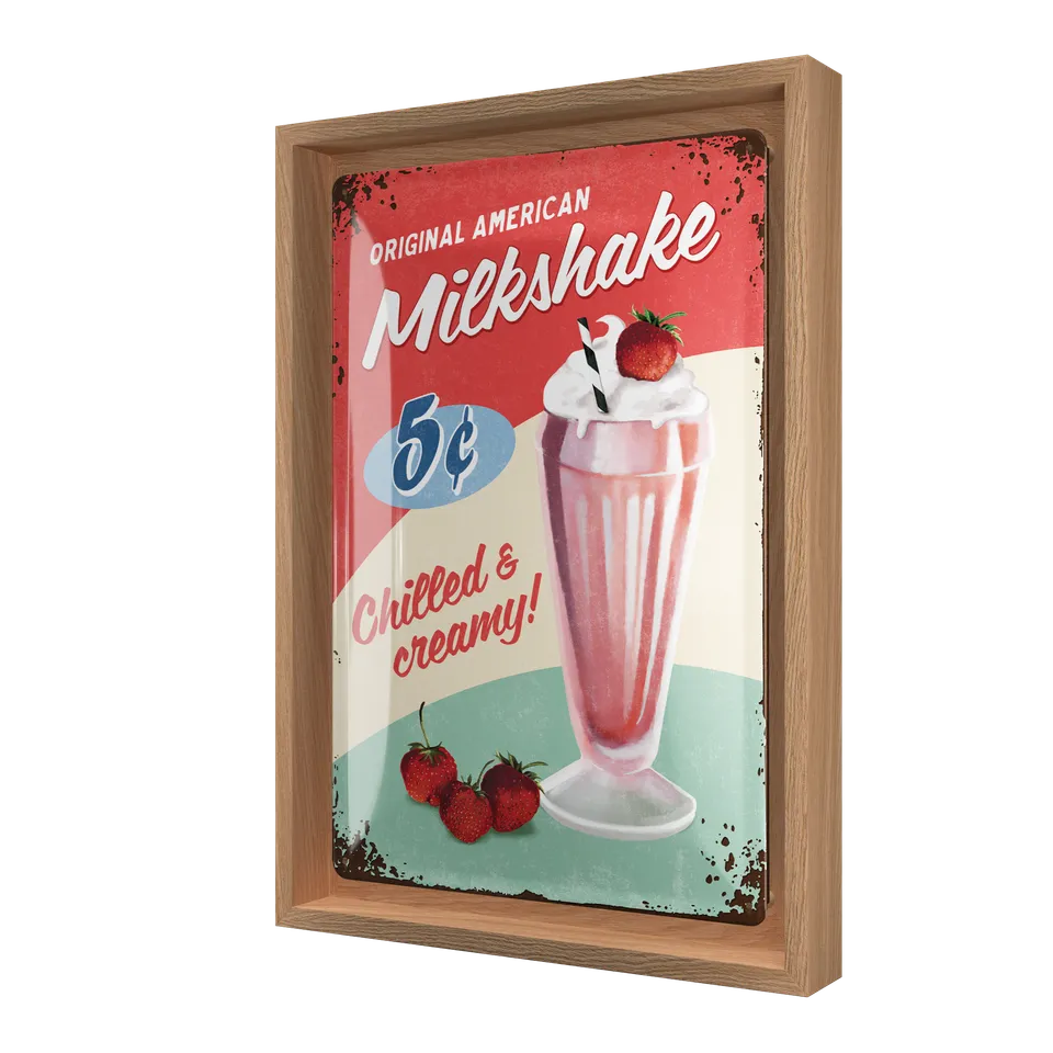 nostalgic-art-milkshake-n-frame-m-edition-quadro-con-cornice-legno-24x33-5-cm image 1