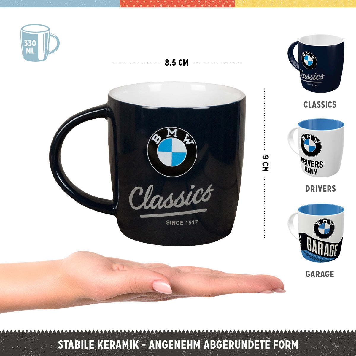 nostalgic-art-bmw-set-regalo-3-tazze-in-ceramica-330-ml-garage-drivers-classics image 2
