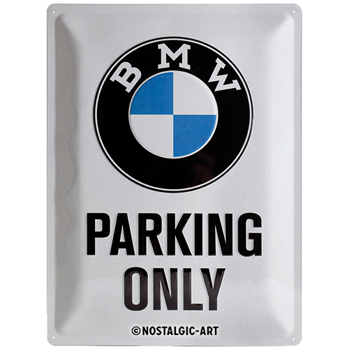 nostalgic-art-bmw-parking-only-white-targa-in-metallo-30x40-cm image 2