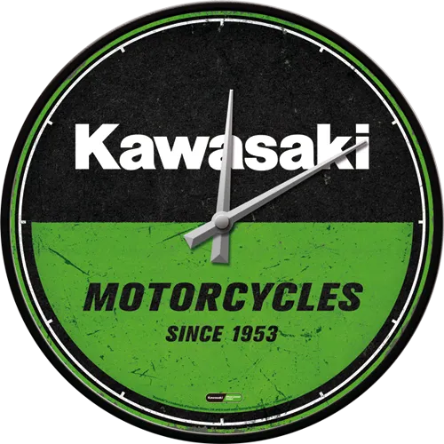nostalgic-art-kawasaki-motorcycles-orologio-da-parete-metallo-31-cm image 1