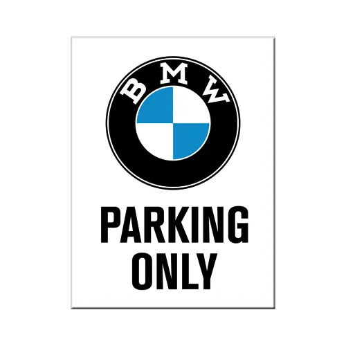 nostalgic-art-bmw-parking-only-white-magnete-da-frigo-6-x-8-cm image 1