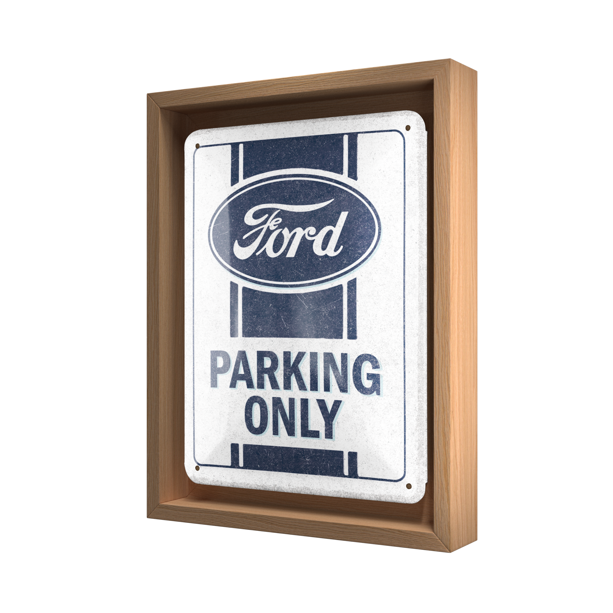 nostalgic-art-ford-parking-only-cornice-n-frame-s-edition-in-legno-di-quercia image 1