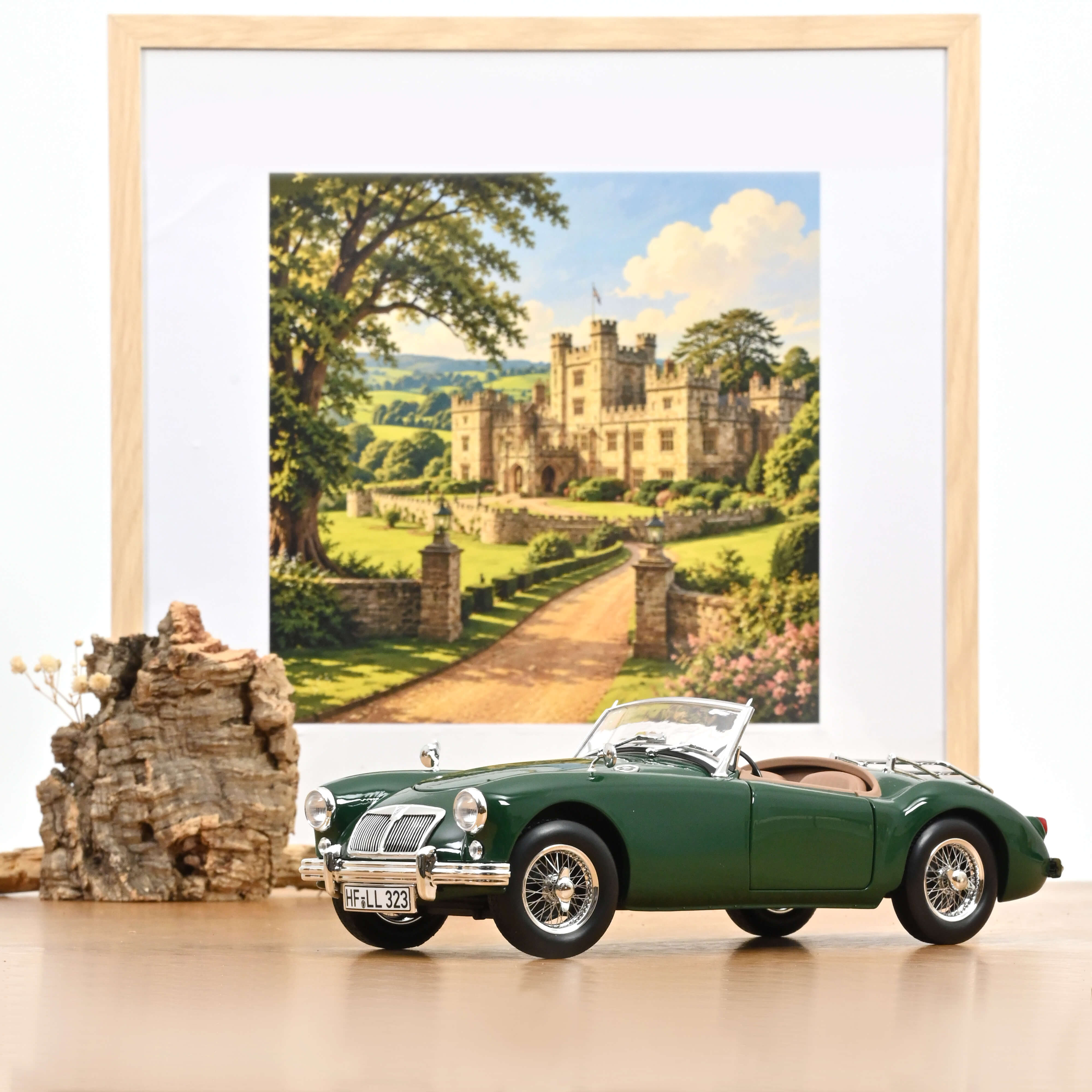 norev-mga-1955-modellino-auto-1-18-british-racing-green-roadster image 1