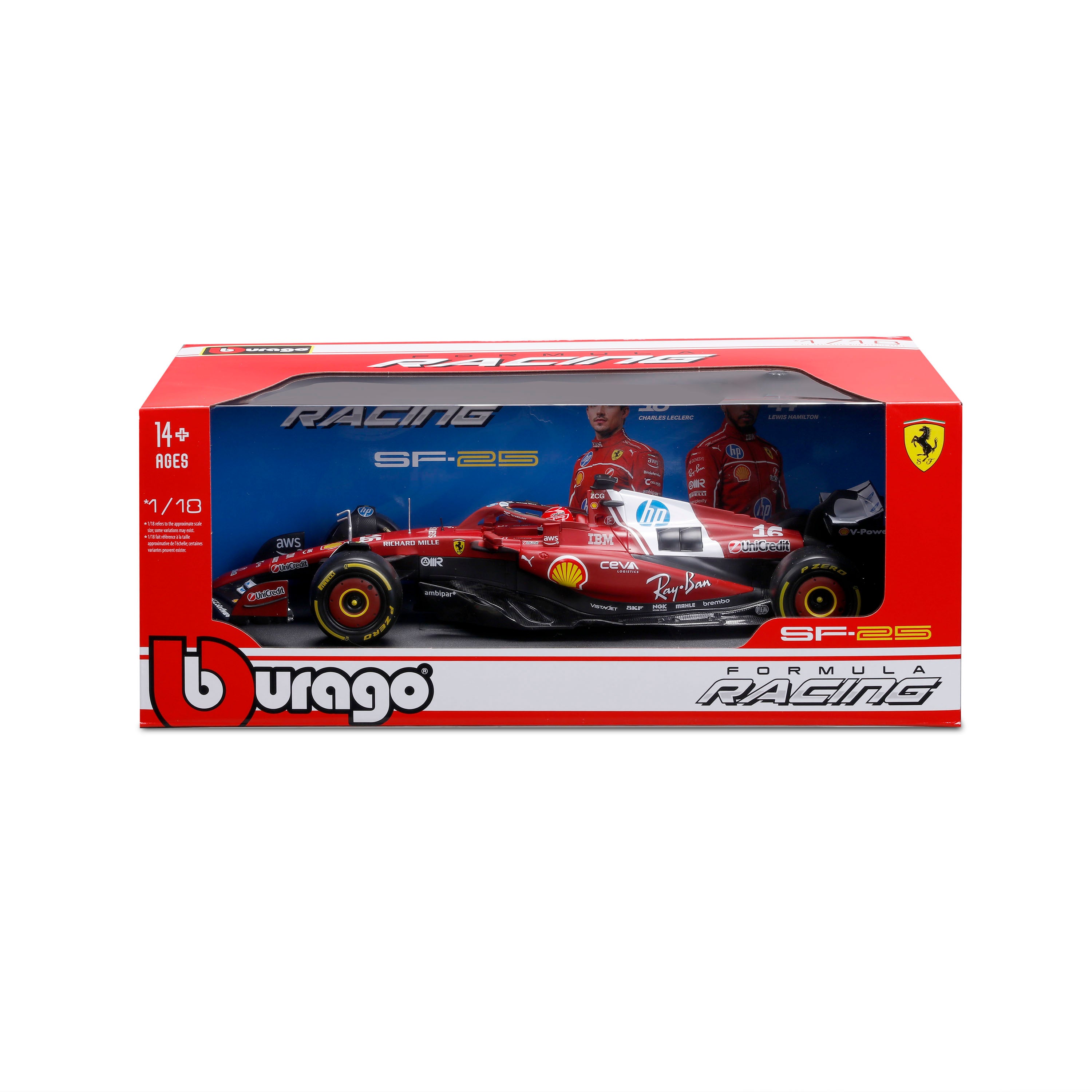 bburago-f1-ferrari-sf-25-2025-16-charles-leclerc-modellino-die-cast-scala-1-18 image 2