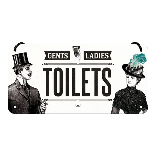 nostalgic-art-ladies-gentlemen-toilets-targhetta-metallo-10x20-cm image 1