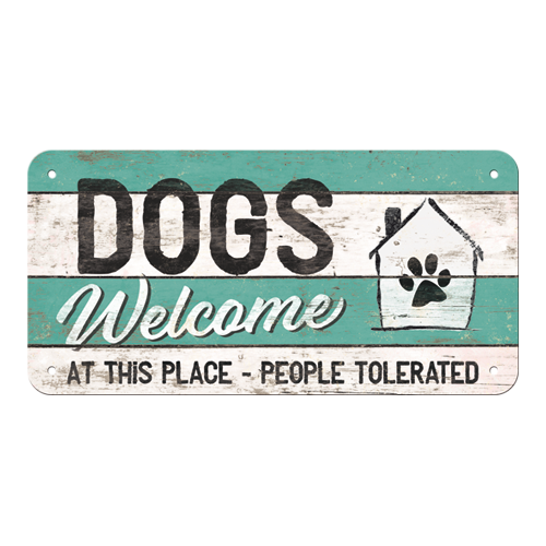 nostalgic-art-pfotenschild-dogs-welcome-insegna-metallo-da-appendere-10x20-cm image 3