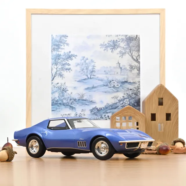 norev-chevrolet-corvette-coup-c3-1969-modellino-auto-1-18-blu-le-mans image 1