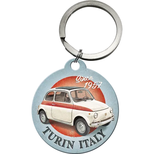 nostalgic-art-fiat-500-turin-italy-portachiavi-4-cm image 1