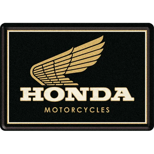 nostalgic-art-honda-mc-motorcycles-gold-metal-card-10x14-cm image 1