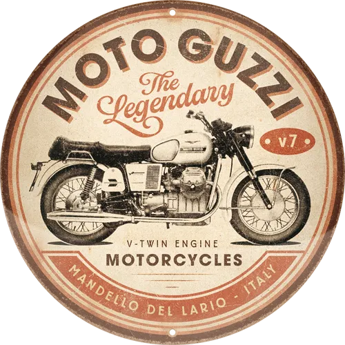 nostalgic-art-moto-guzzi-v-twin-engine-targa-rotonda-35-cm image 1