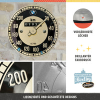 nostalgic-art-bmw-tachometer-targa-rotonda-in-metallo-35-cm image 3