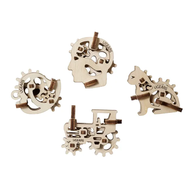 ugears-u-fidgets-tribiks-set-4-mini-modelli-3d-in-legno image 1