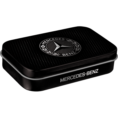 nostalgic-art-mercedes-benz-logo-black-silver-scatola-mentine-xl-8x6-cm image 1