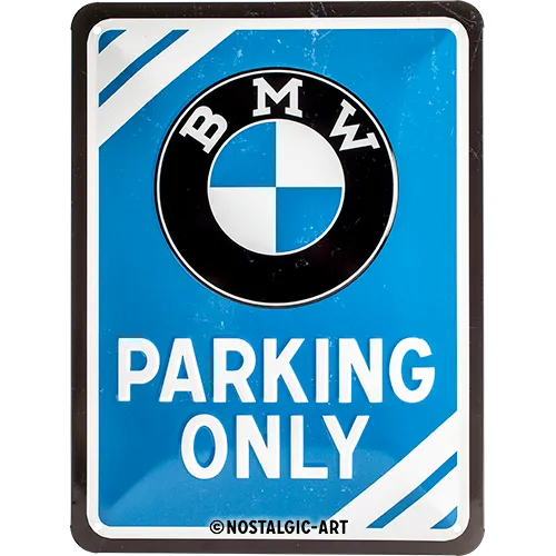 nostalgic-art-bmw-parking-only-blue-targa-in-metallo-15x20-cm-2 image 1