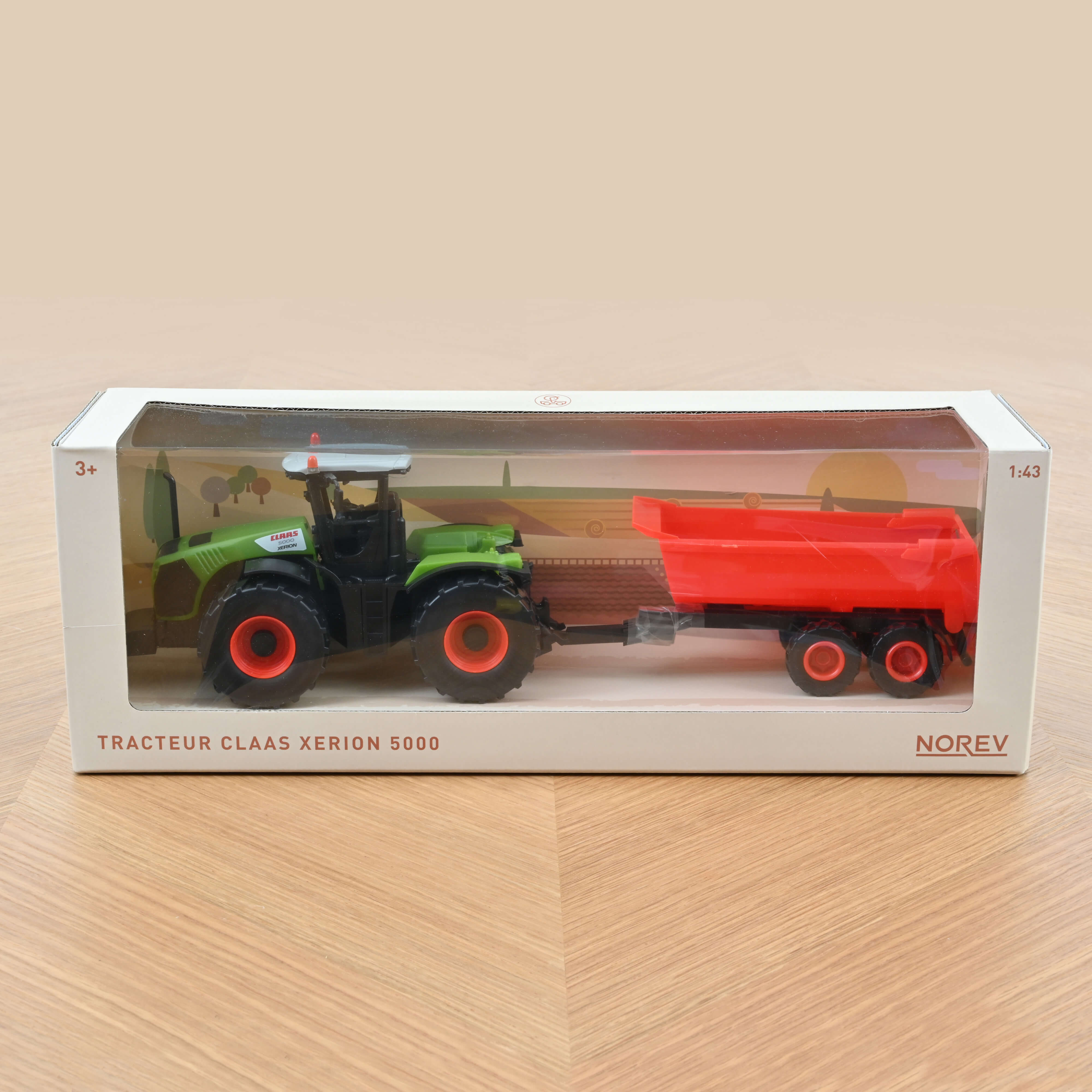 norev-claas-xerion-5000-con-rimorchio-plastigam-modellino-trattore-1-43 image 3