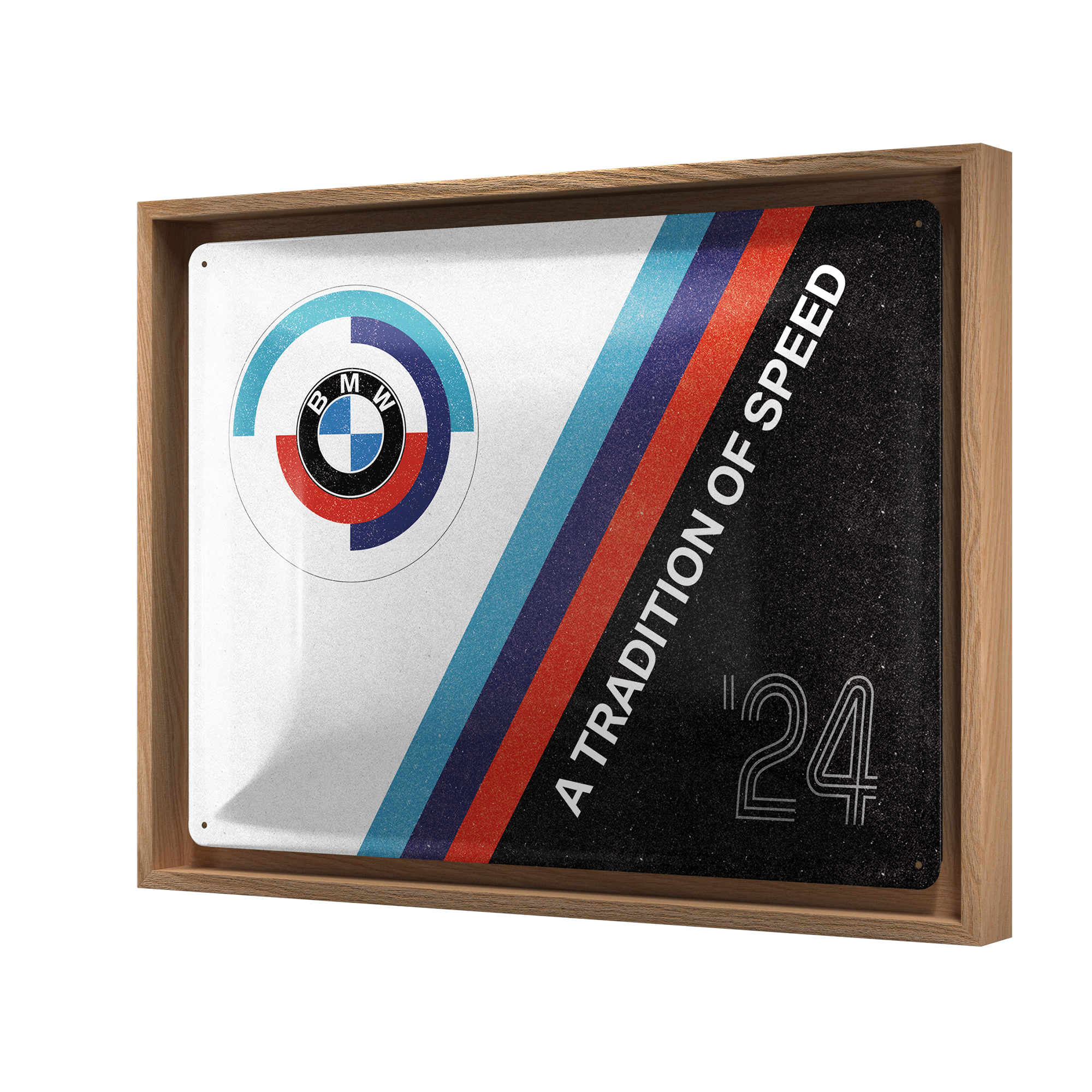 nostalgic-art-bmw-motorsport-tradition-of-speed-cornice-n-frame-l-33-5x44-cm image 1