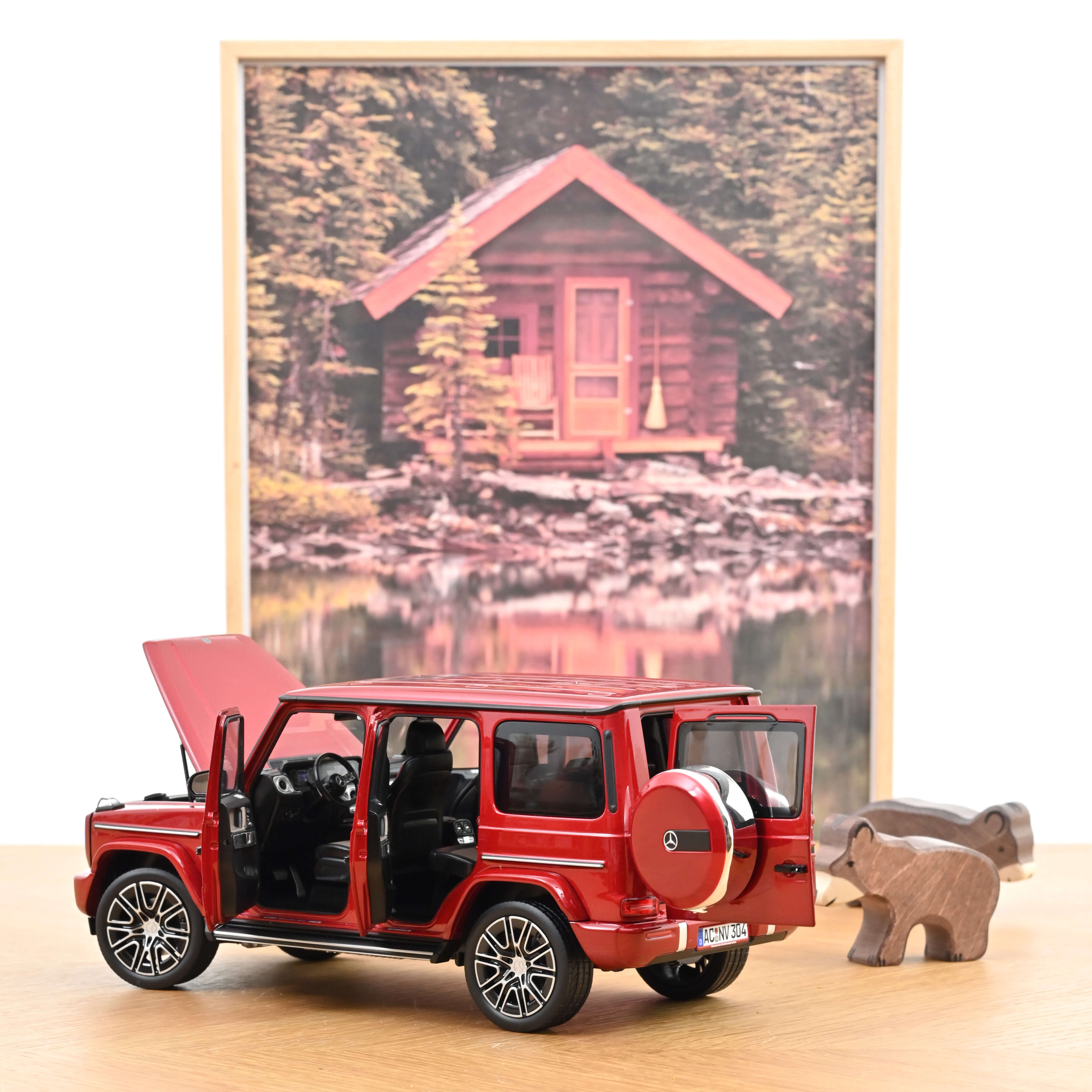 norev-mercedes-benz-classe-g-2024-1-18-modellino-auto-rosso-hyacinth image 2