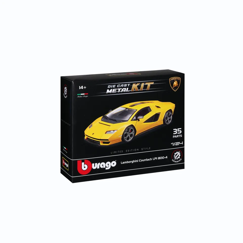 bburago-model-kit-lamborghini-countach-1-24-35-pezzi-giallo image 1