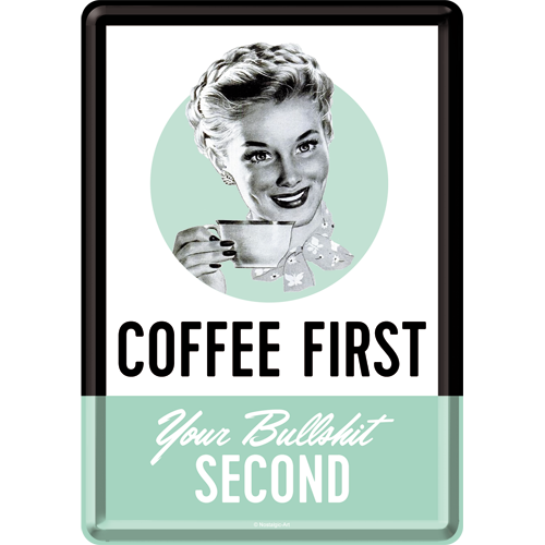 nostalgic-art-coffee-first-cartolina-in-metallo-10x14-cm image 1