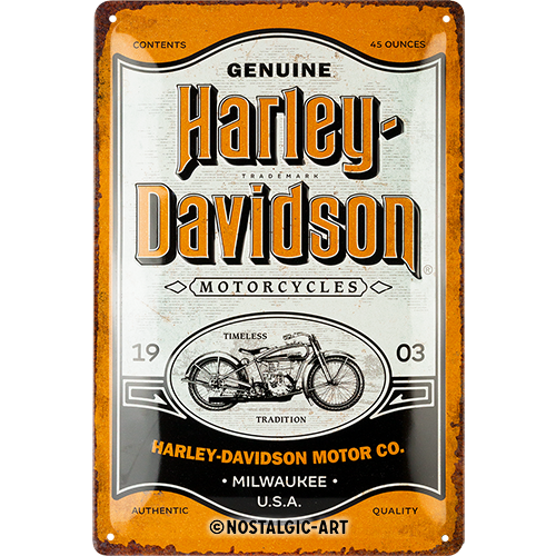 nostalgic-art-harley-davidson-genuine-motorcycles-milwaukee-targa-in-metallo-20x image 2