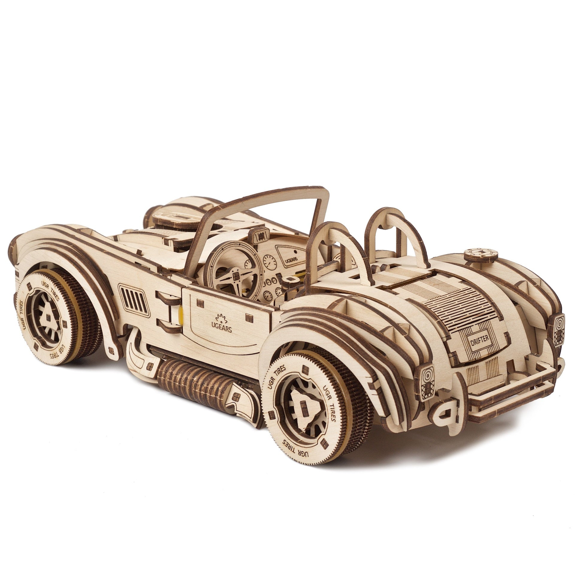 ugears-drift-cobra-racing-car-auto-da-corsa-retr-in-legno-da-costruire image 2