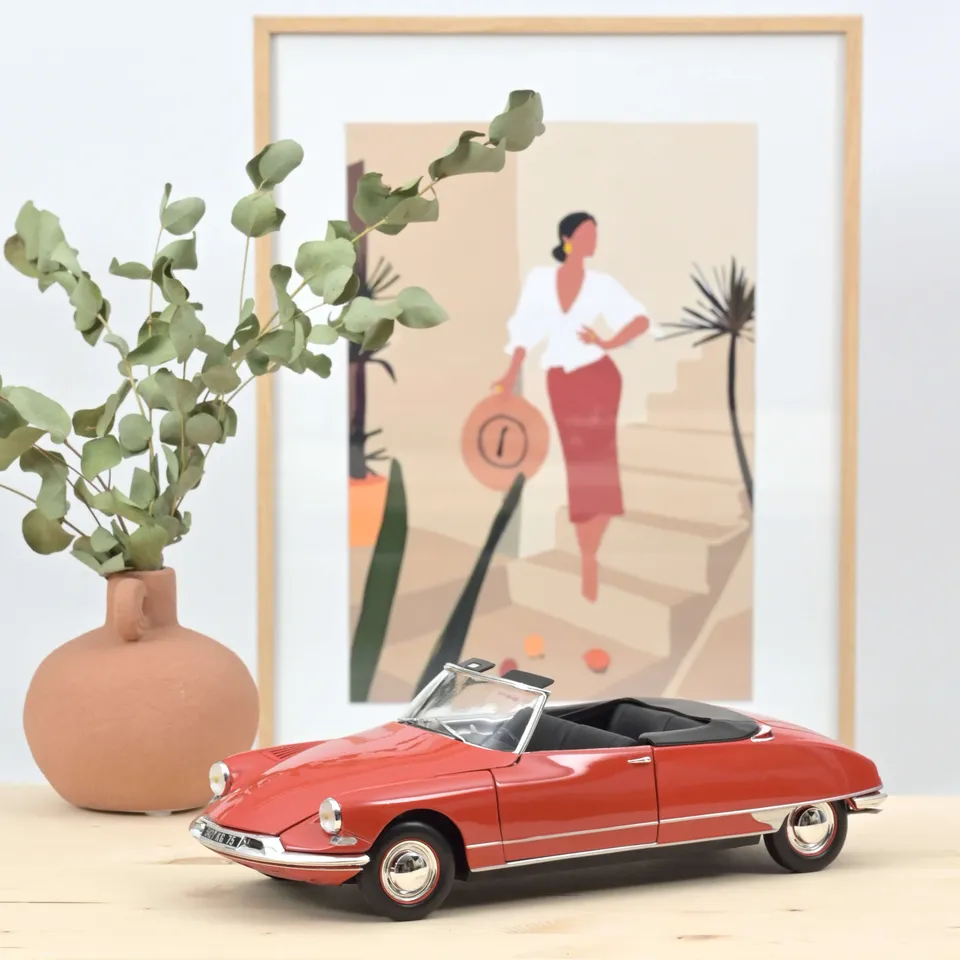 norev-citro-n-ds-19-cabriolet-1961-rouge-corail-1-18 image 1