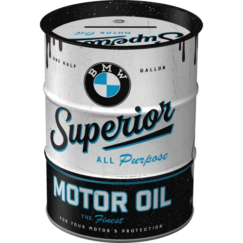 nostalgic-art-bmw-superior-motor-oil-salvadanaio-barile-olio-600-ml image 1
