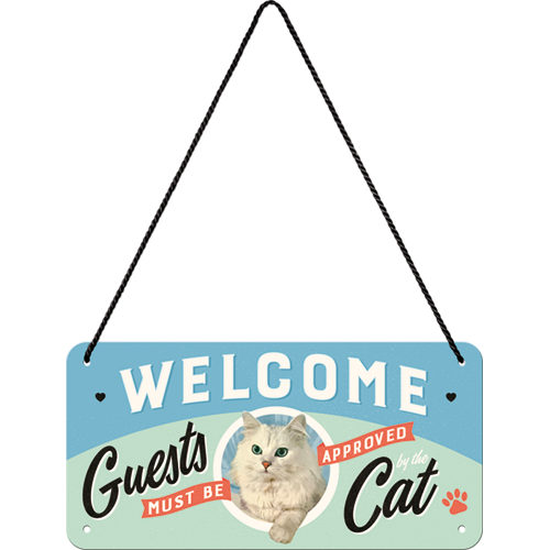 nostalgic-art-welcome-guests-cat-insegna-in-metallo-da-appendere image 2
