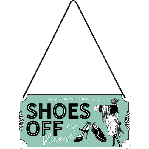 nostalgic-art-shoes-off-targhetta-da-appendere-in-metallo-10x20-cm image 2