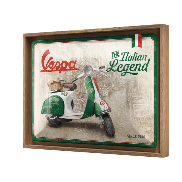 nostalgic-art-vespa-italian-legend-targa-con-cornice-n-frame-l-33-5x44-cm image 1