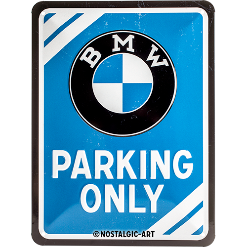 nostalgic-art-bmw-parking-only-blue-targa-in-metallo-15x20-cm-2 image 1