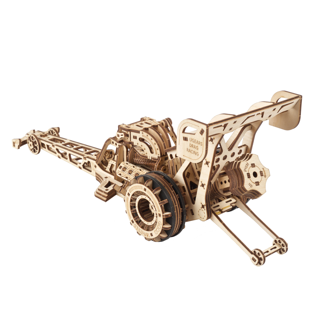 ugears-top-fuel-dragster-modellino-meccanico-in-legno-dragster-da-corsa-a-molla image 2