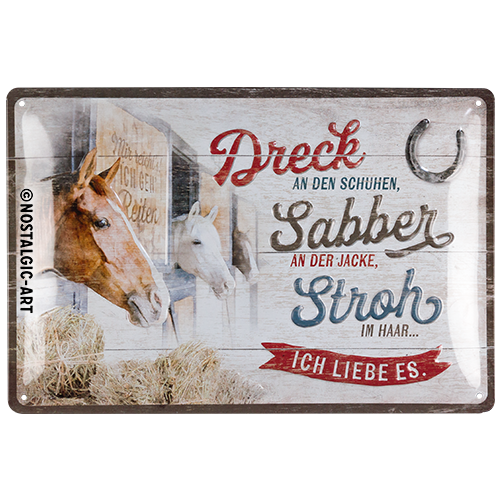 nostalgic-art-dreck-sabber-stroh-pferde-targa-in-metallo-20x30-cm-2 image 2