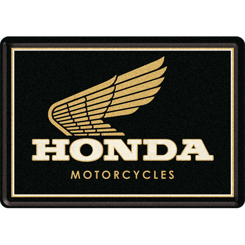 nostalgic-art-honda-mc-motorcycles-gold-metal-card-10x14-cm image 1