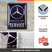 nostalgic-art-mercedes-benz-service-blue-targa-in-metallo-30x40-cm image 2
