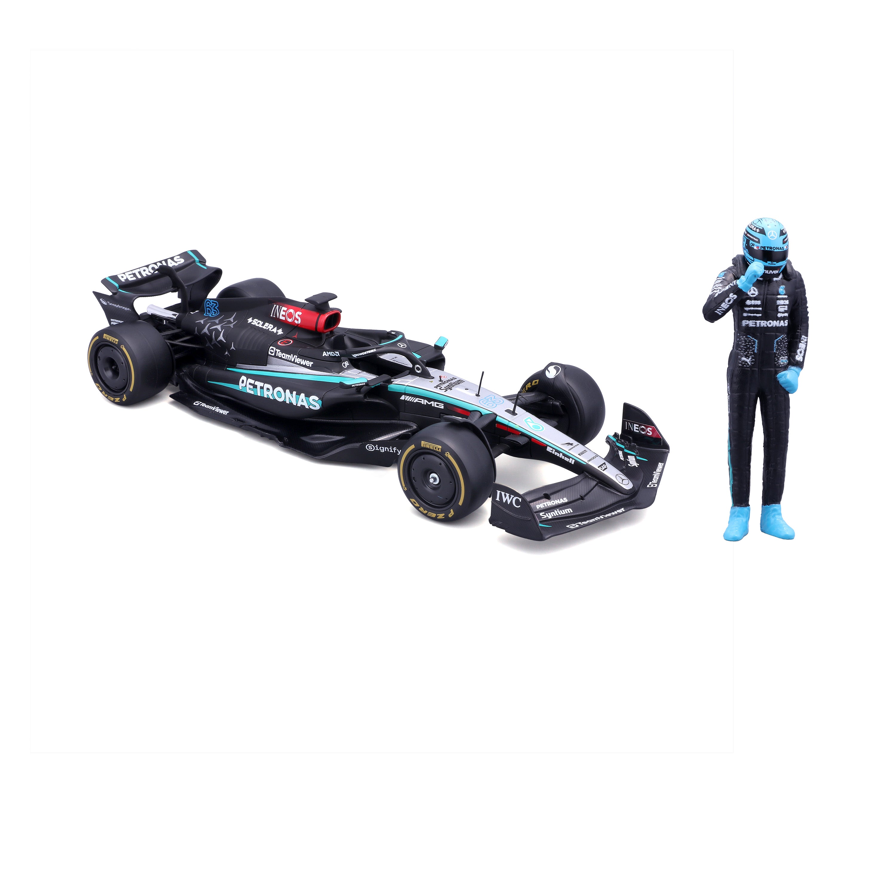 bburago-mercedes-amg-w15-e-performance-63-russell-con-pilota-1-24-f1-2024 image 6