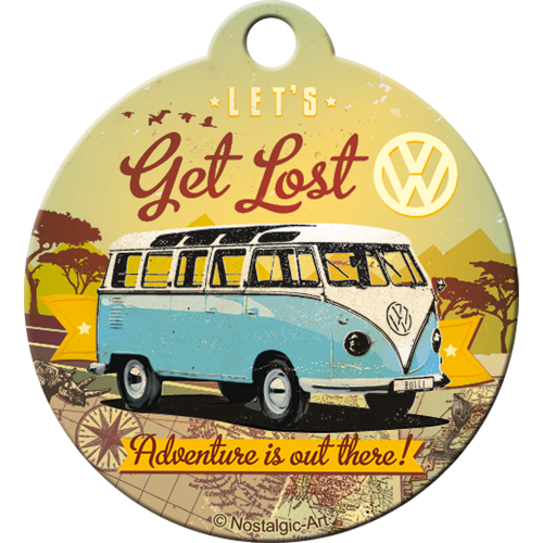 nostalgic-art-vw-bulli-let-s-get-lost-portachiavi-rotondo image 3