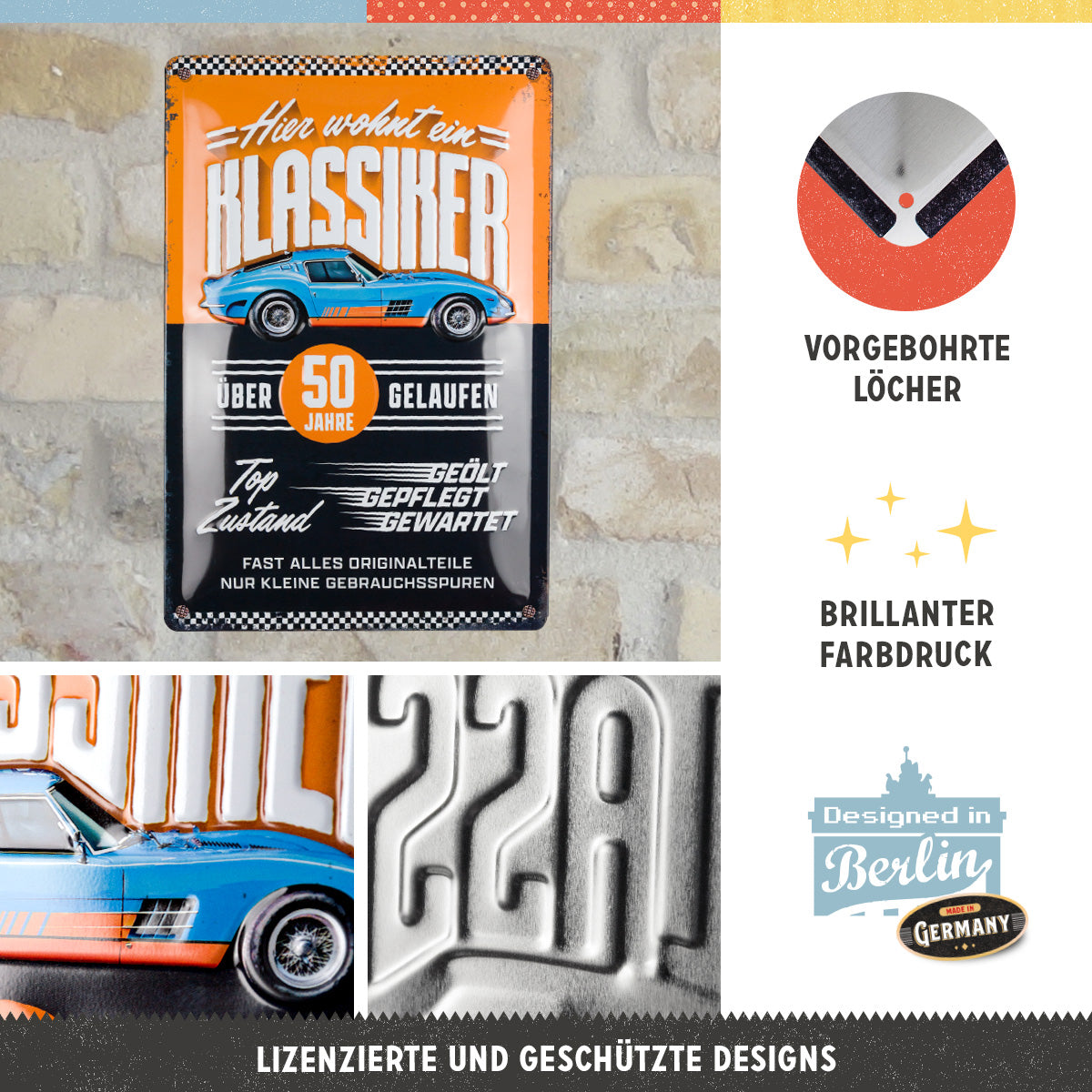 nostalgic-art-hier-wohnt-ein-klassiker-50-targa-in-metallo-20x30-cm-3 image 3